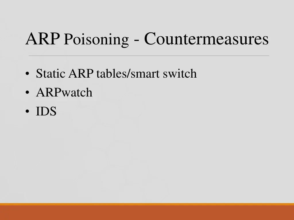 arp poisoning countermeasures