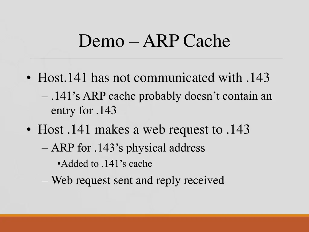 demo arp cache