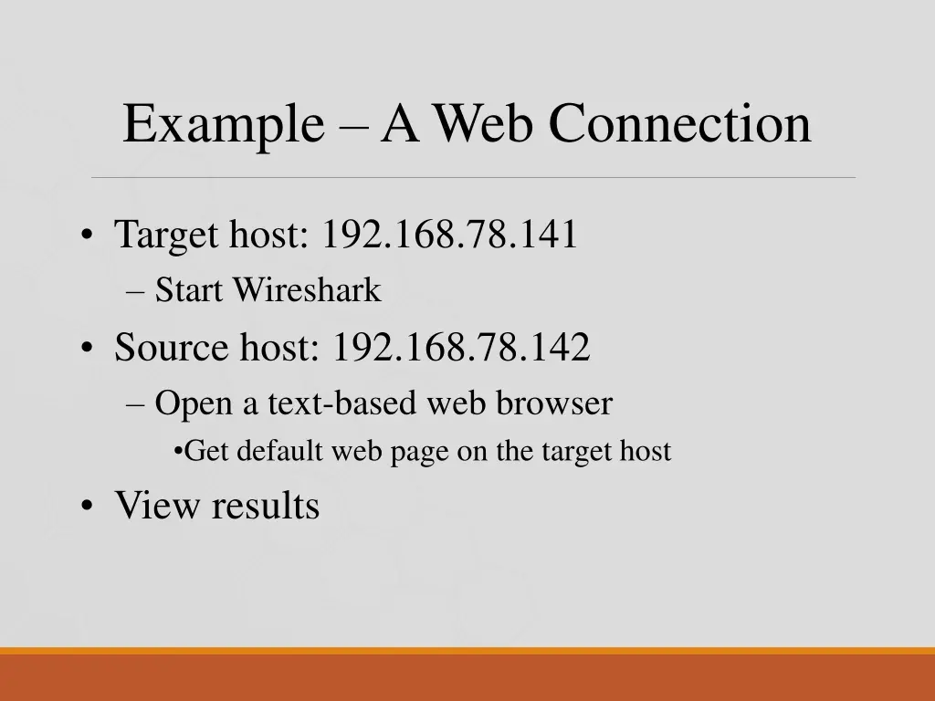 example a web connection