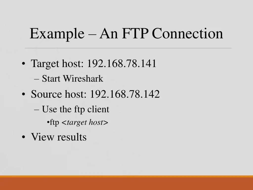 example an ftp connection