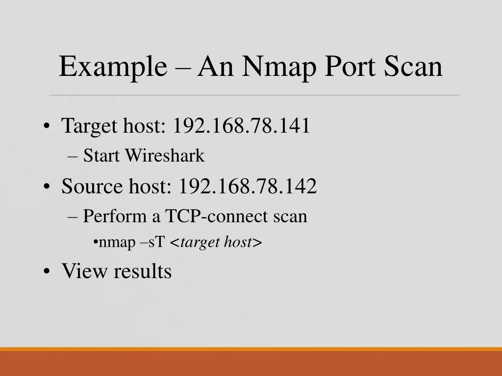 example an nmap port scan