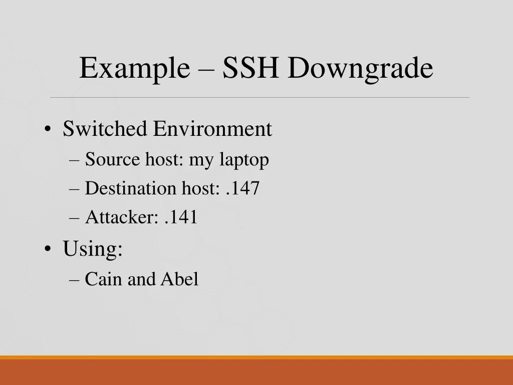 example ssh downgrade