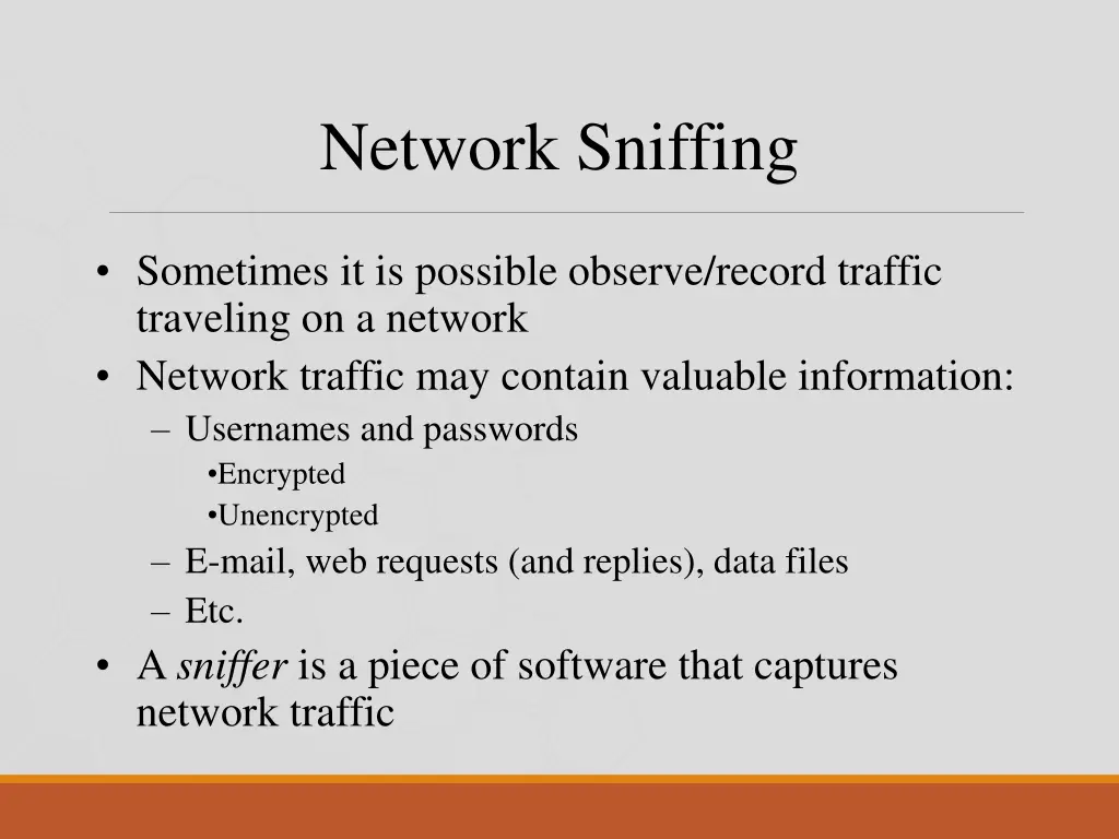 network sniffing