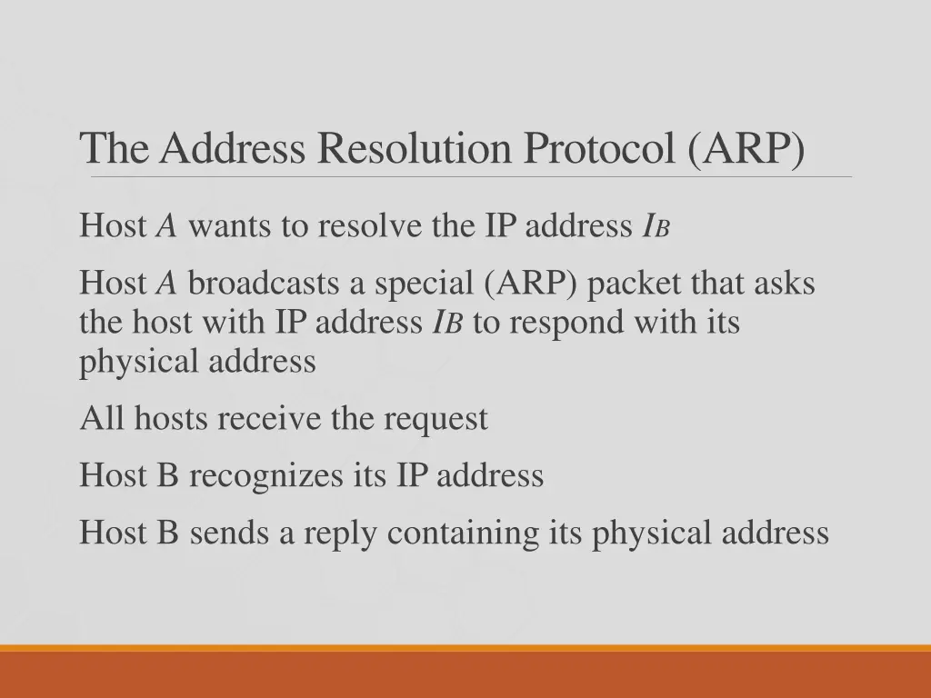 the address resolution protocol arp