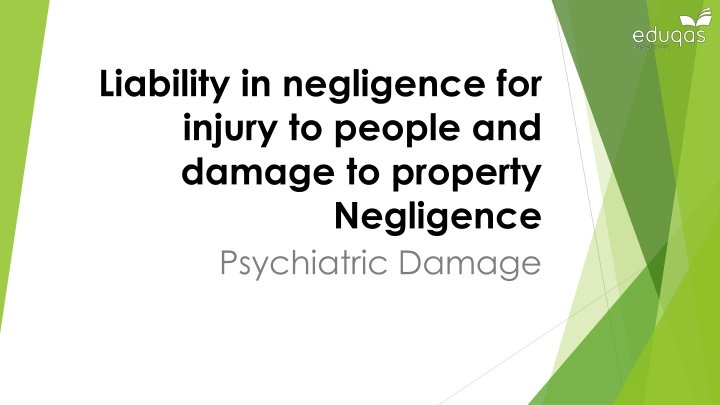 liability in negligence for injury to people