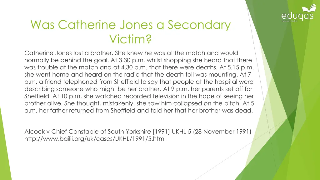 was catherine jones a secondary victim