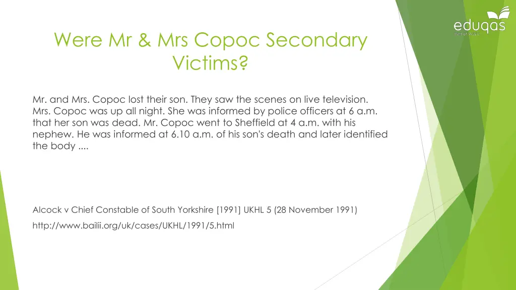 were mr mrs copoc secondary victims