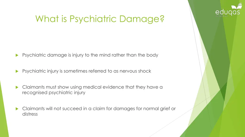 what is psychiatric damage