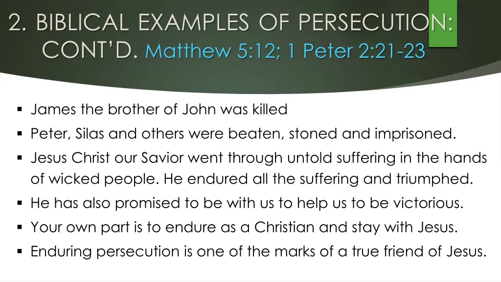 2 biblical examples of persecution cont d matthew