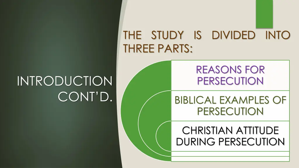 the study is divided into three parts