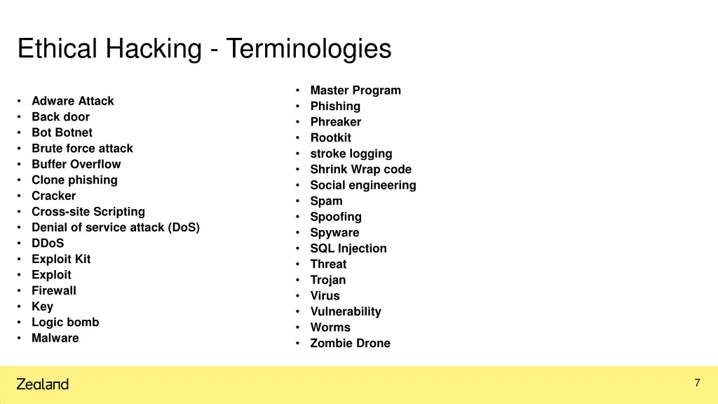 ethical hacking terminologies