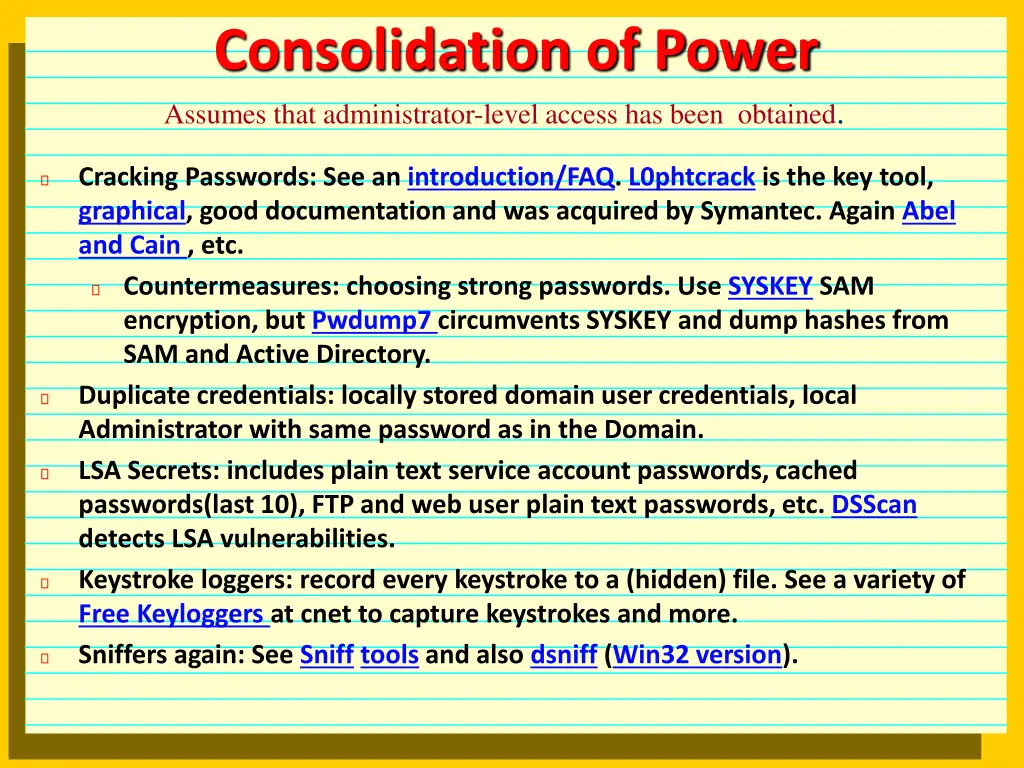 consolidation of power assumes that administrator