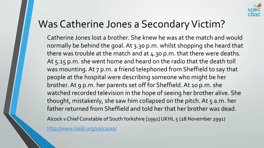 was catherine jones a secondary victim