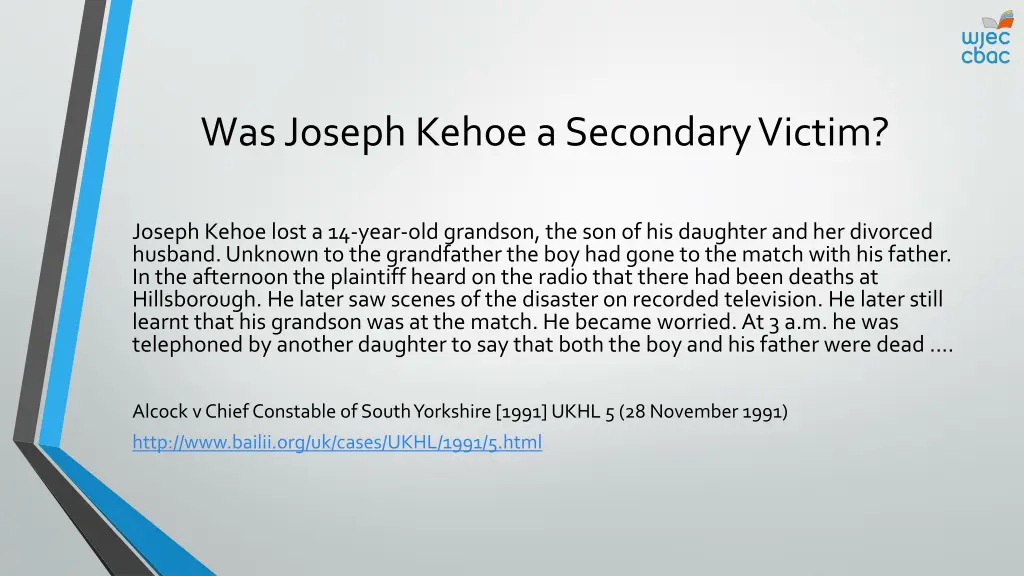 was joseph kehoe a secondary victim