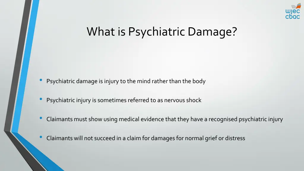 what is psychiatric damage