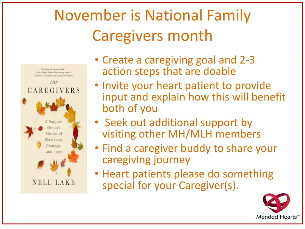 november is national family caregivers month