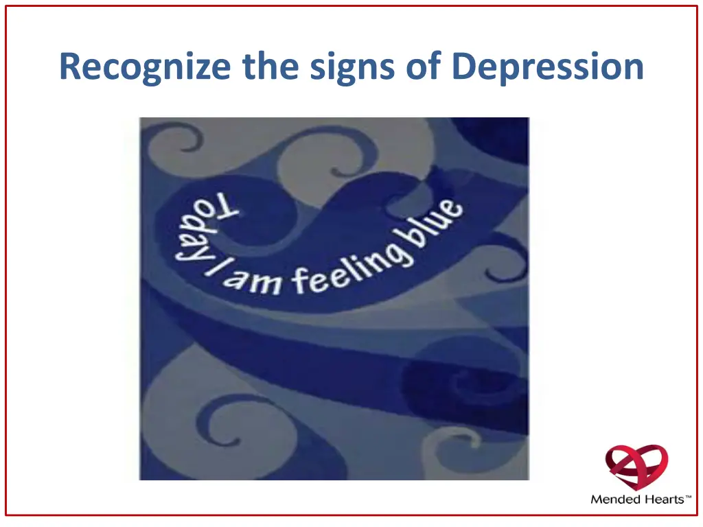 recognize the signs of depression