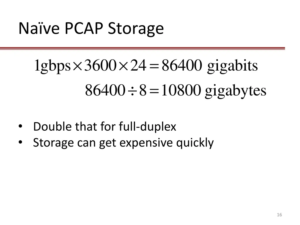 na ve pcap storage