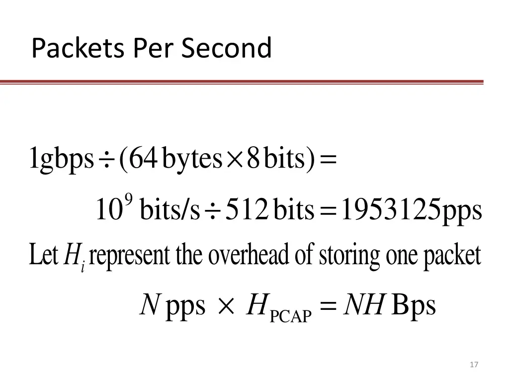 packets per second