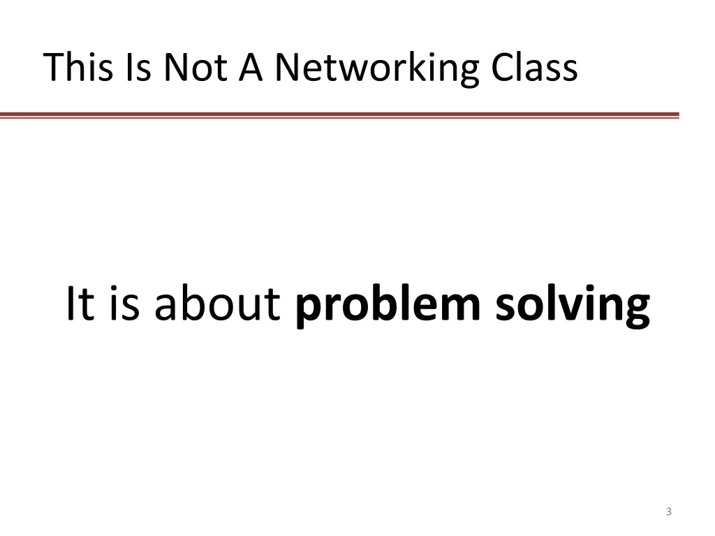 this is not a networking class