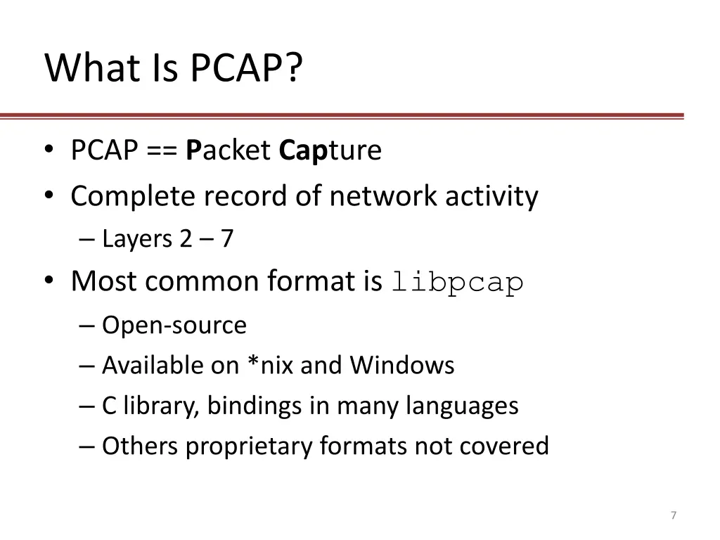 what is pcap