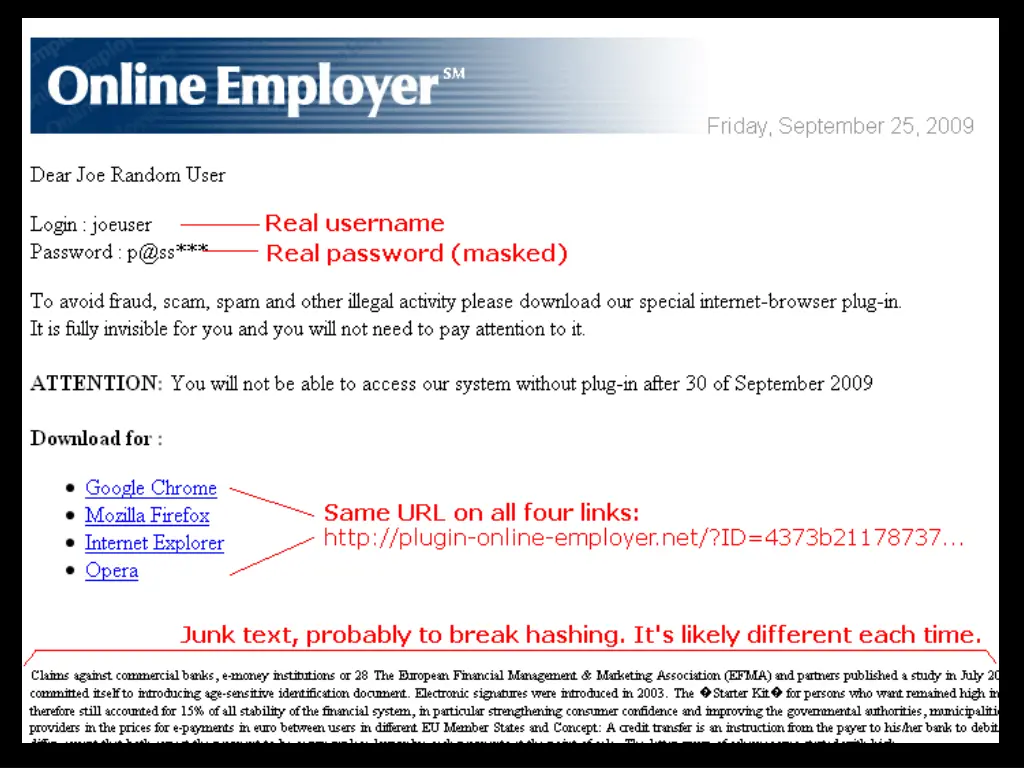 fake online employment