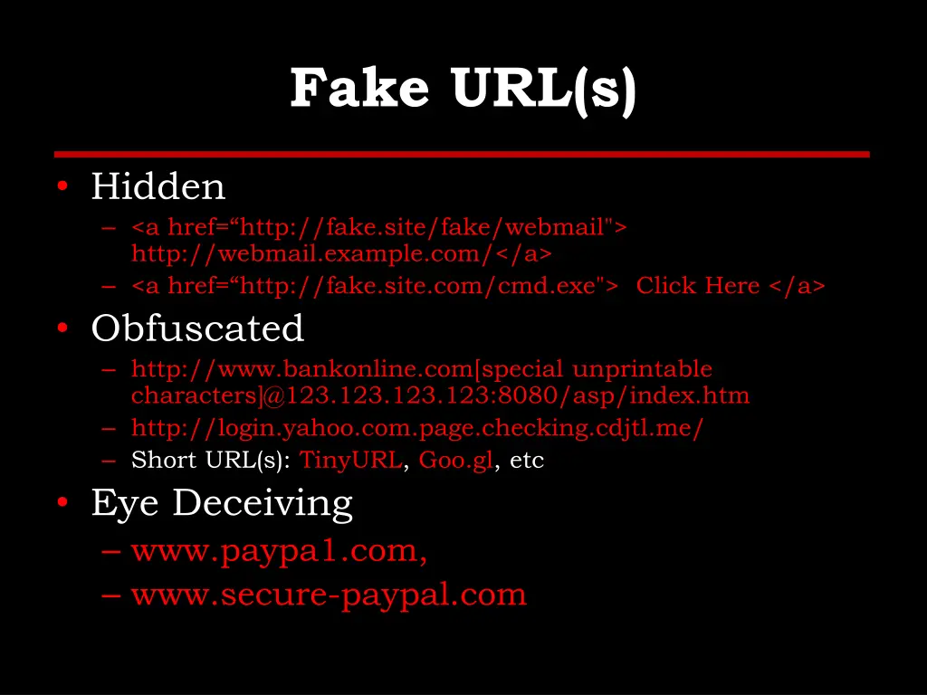 fake url s