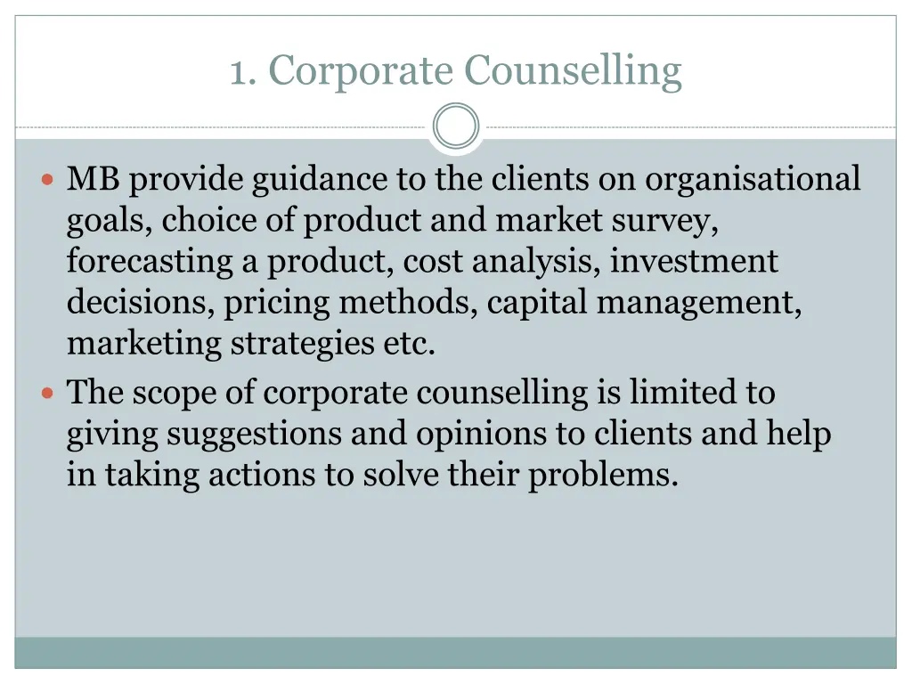 1 corporate counselling