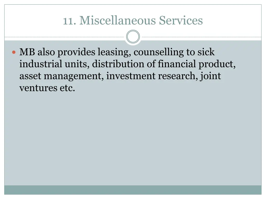 11 miscellaneous services