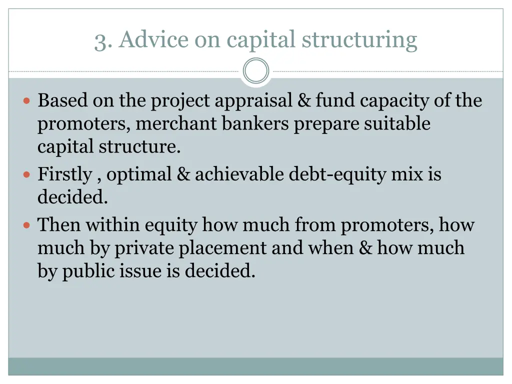 3 advice on capital structuring