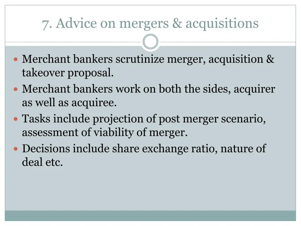 7 advice on mergers acquisitions