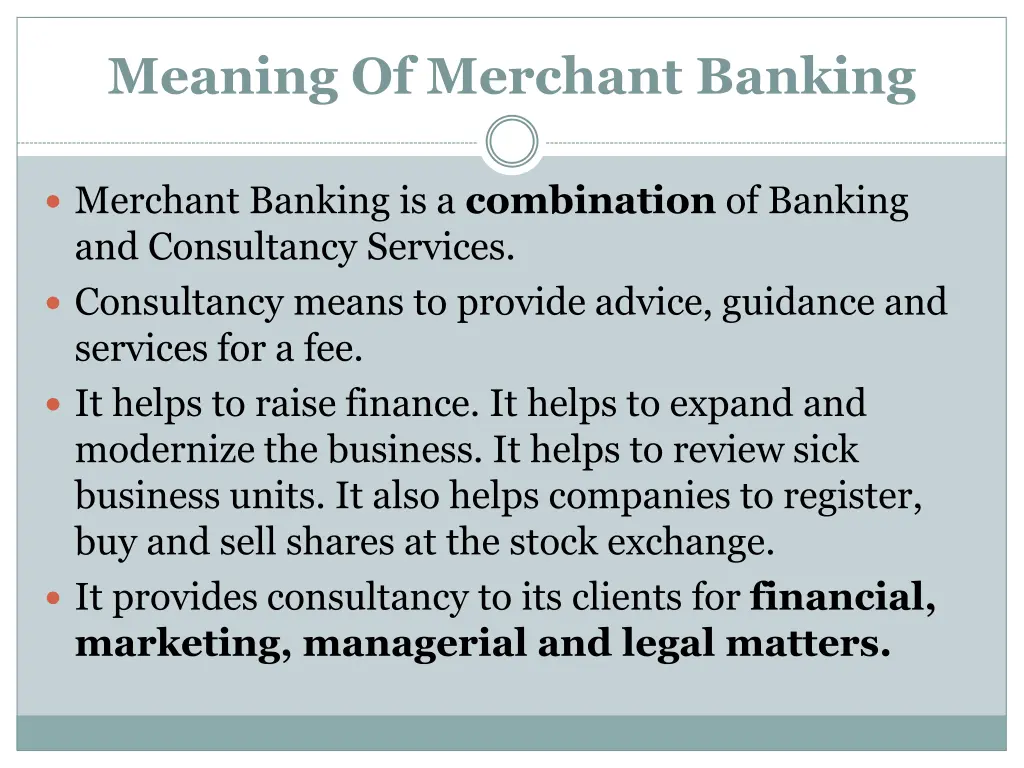 meaning of merchant banking
