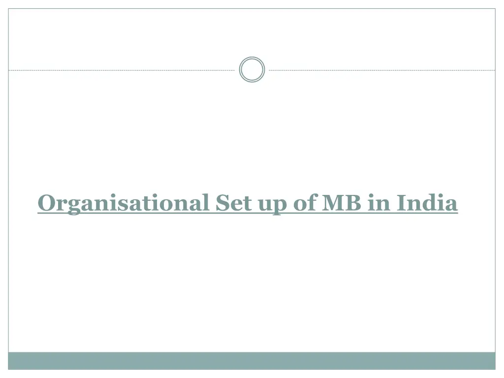 organisational set up of mb in india