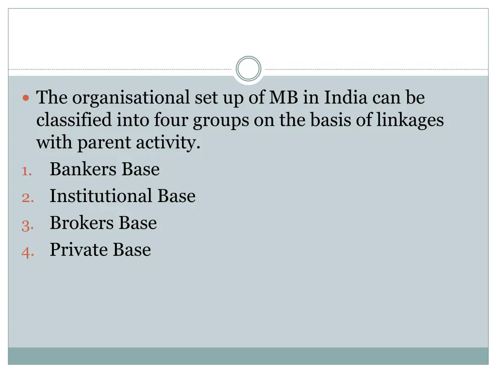 the organisational set up of mb in india