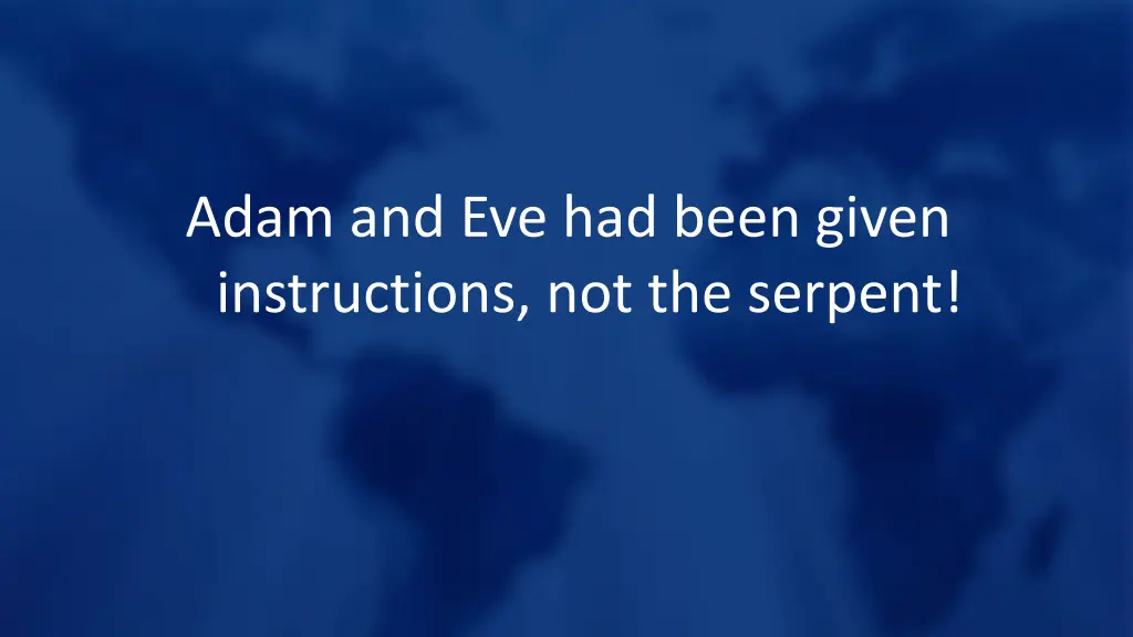 adam and eve had been given instructions