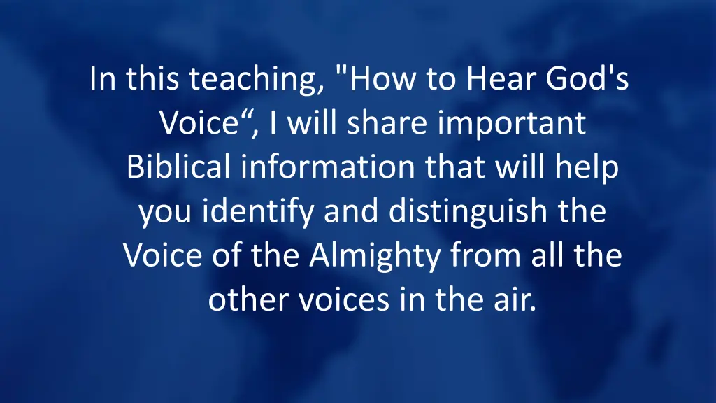 in this teaching how to hear god s voice i will