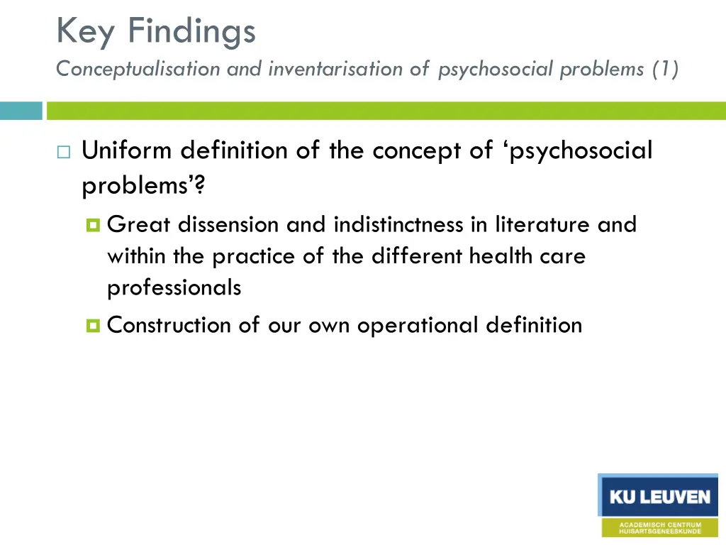 key findings conceptualisation