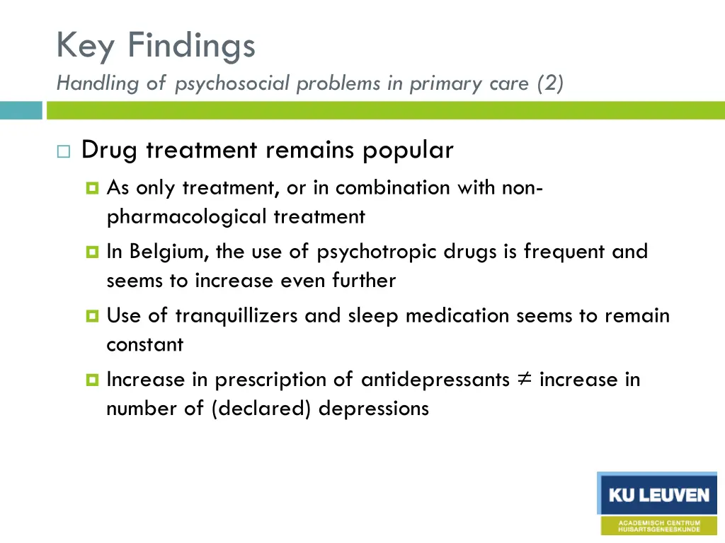 key findings handling of psychosocial problems 1