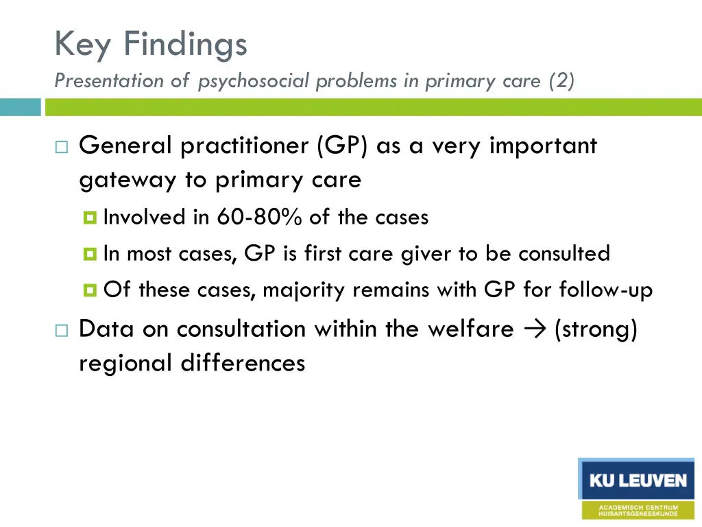 key findings presentation of psychosocial 1