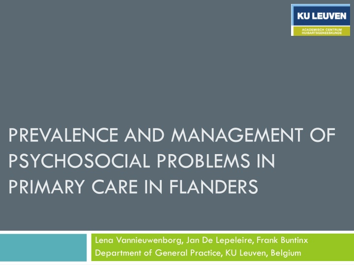 prevalence and management of psychosocial