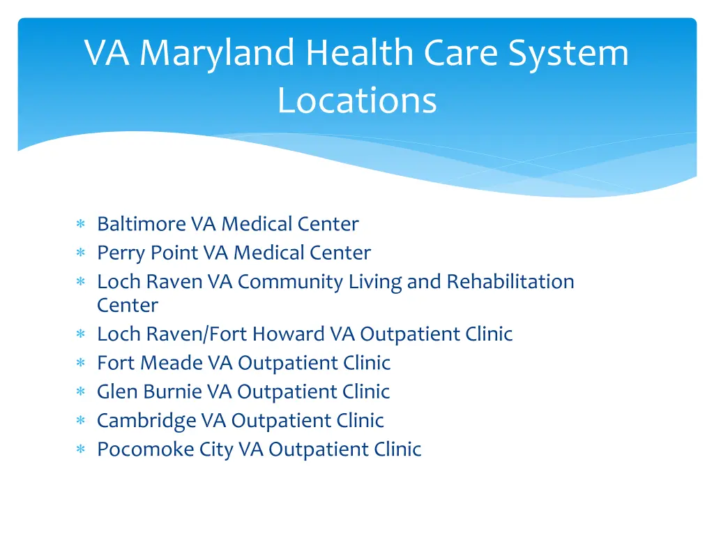 va maryland health care system locations