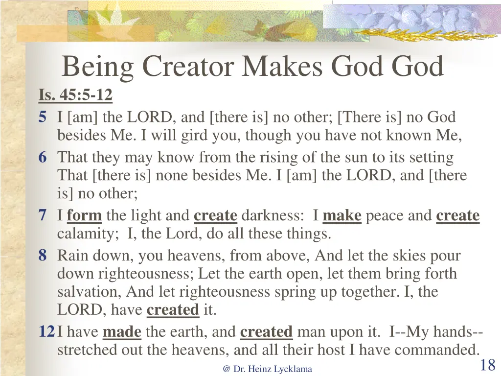 being creator makes