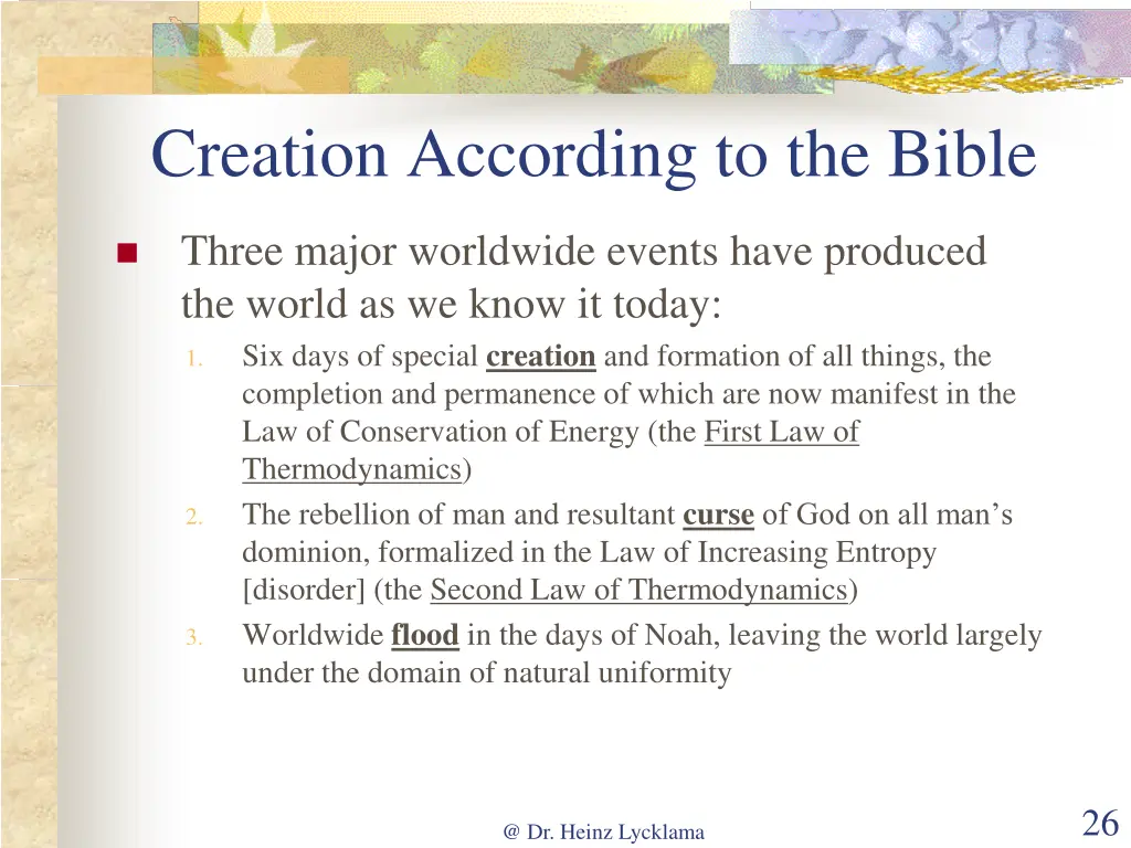 creation according to the bible