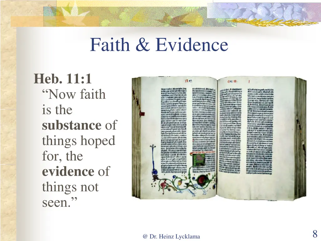 faith evidence