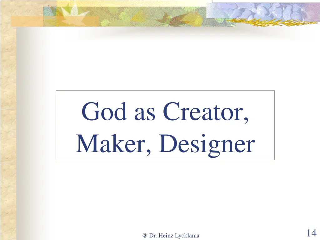 god as creator maker designer