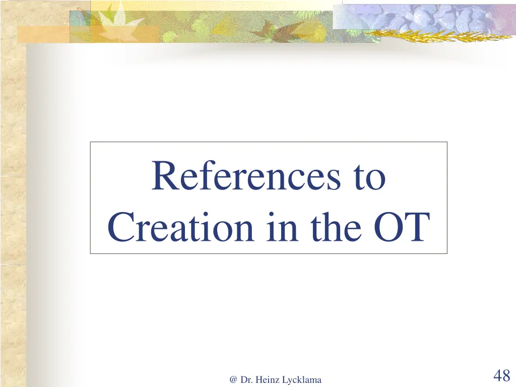 references to creation in the ot