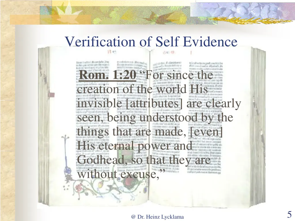 verification of self evidence