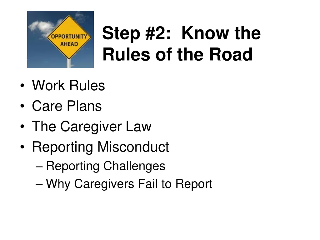 step 2 know the rules of the road