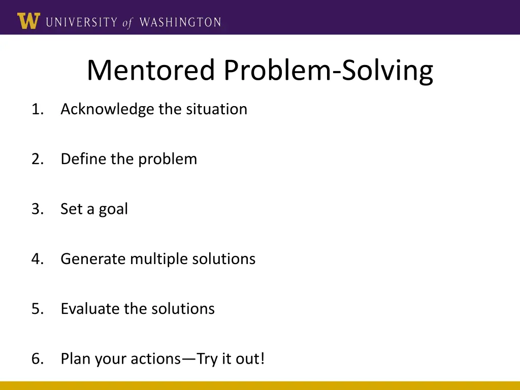 mentored problem solving