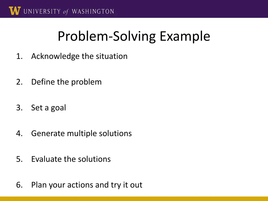 problem solving example